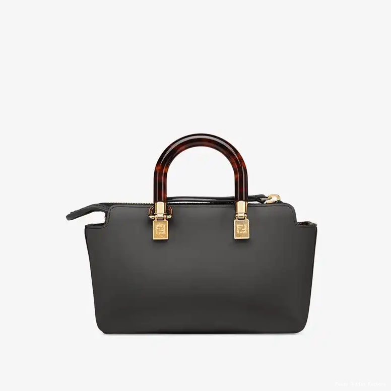 Affordable HOT Way Black By Logo Leather Calf Mini Boston ROMA In The Bag Fendi 0617